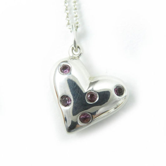 Tiffany & Co Vintage Dot's Heart Necklace Rare Old Tiffany & Co