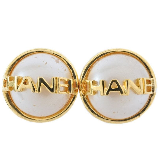 Chanel Gold Plated And Faux Pearl Ladies 22.6g Earrings