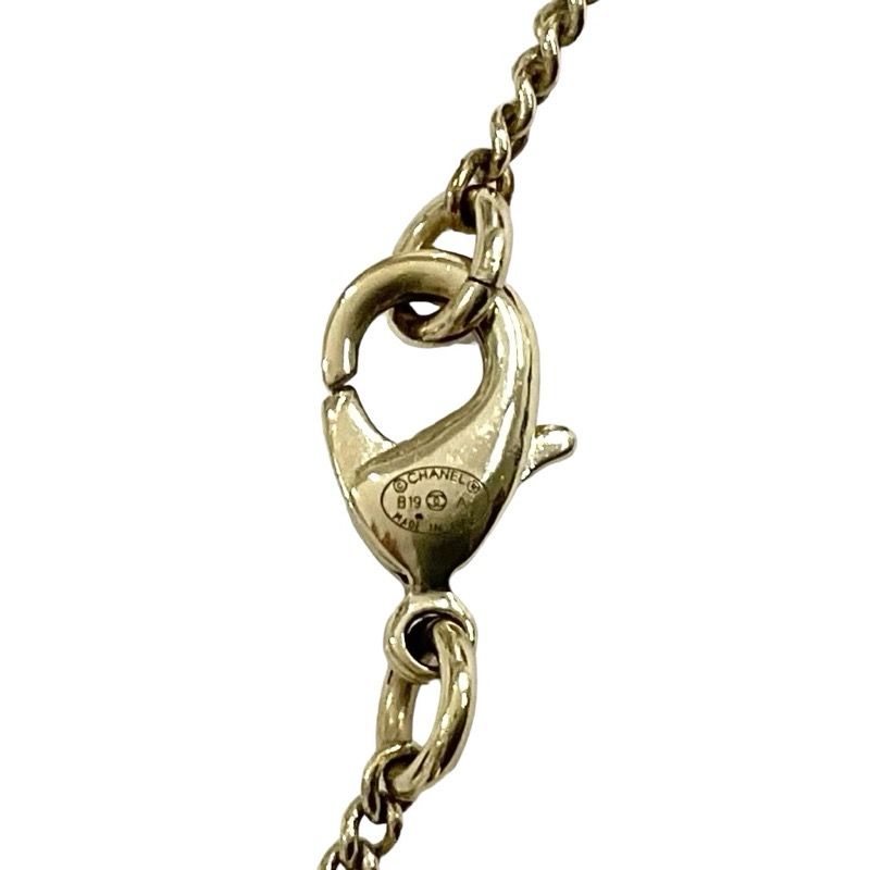 Chanel Necklace Pendant Choker Gold Coco Mark Rhinestone