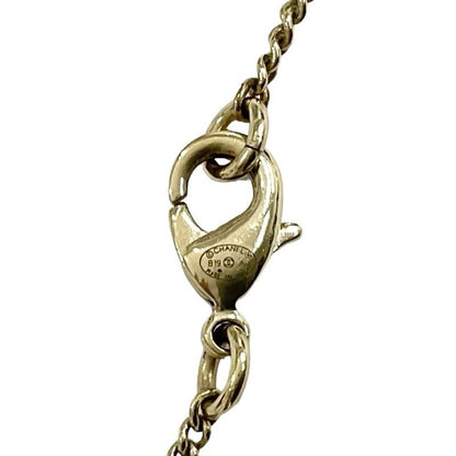 Chanel Necklace Pendant Choker Gold Coco Mark Rhinestone