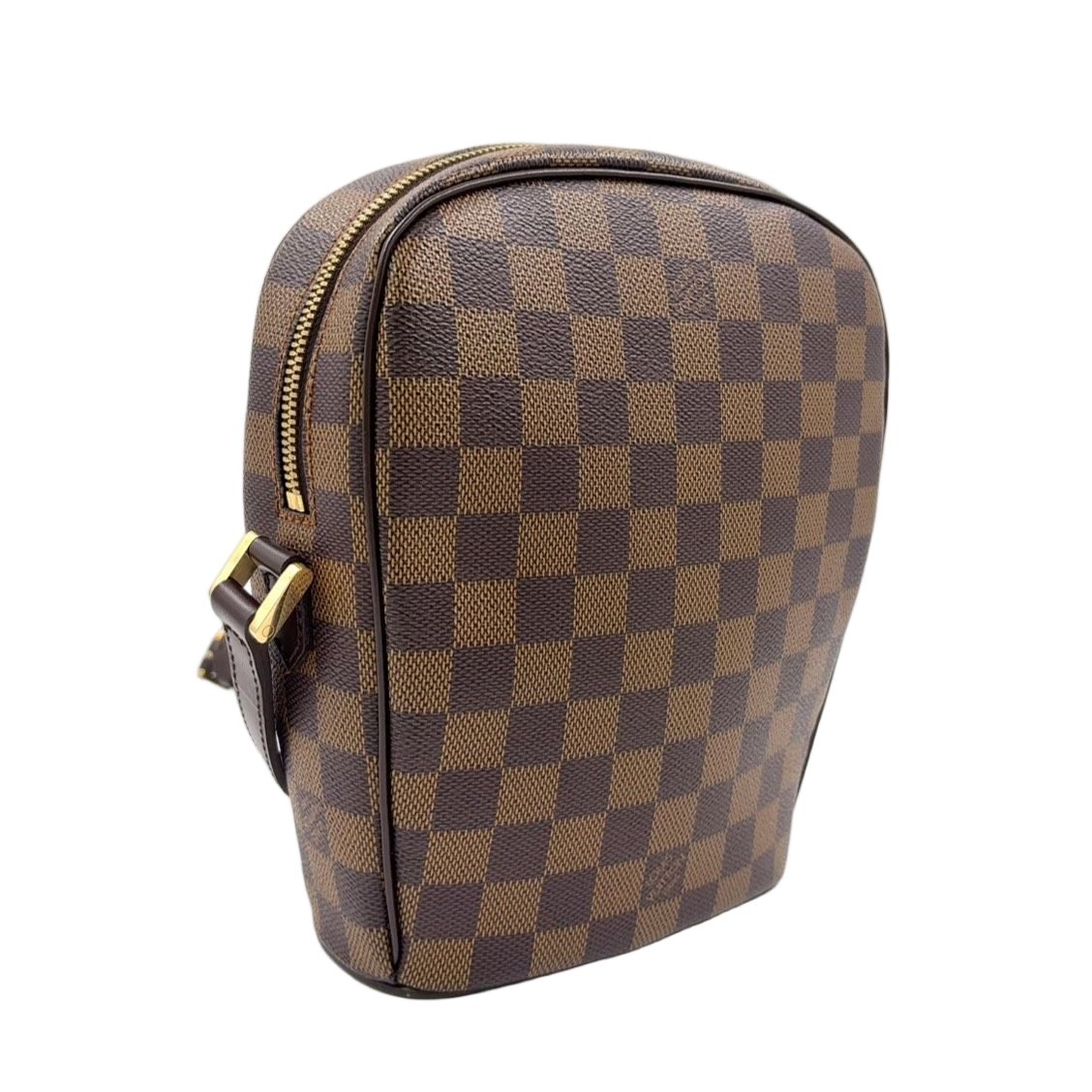Louis Vuitton Ipanema PM Damier Ebene Leather Brown Shoulder Bag Gold — view 2