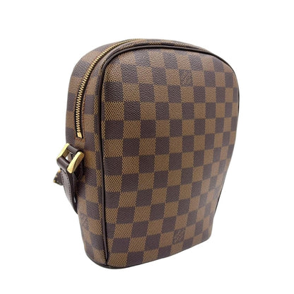 Louis Vuitton Ipanema PM Damier Ebene Leather Brown Shoulder Bag Gold — view 2