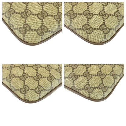 Gucci Vintage Old Gucci Sherry Line Beige GG Supreme Canvas/leather Shoulder