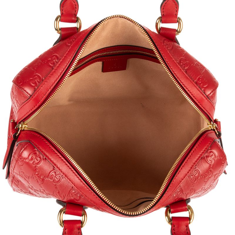 Gucci Boston Bandoliere Red Guccissima A