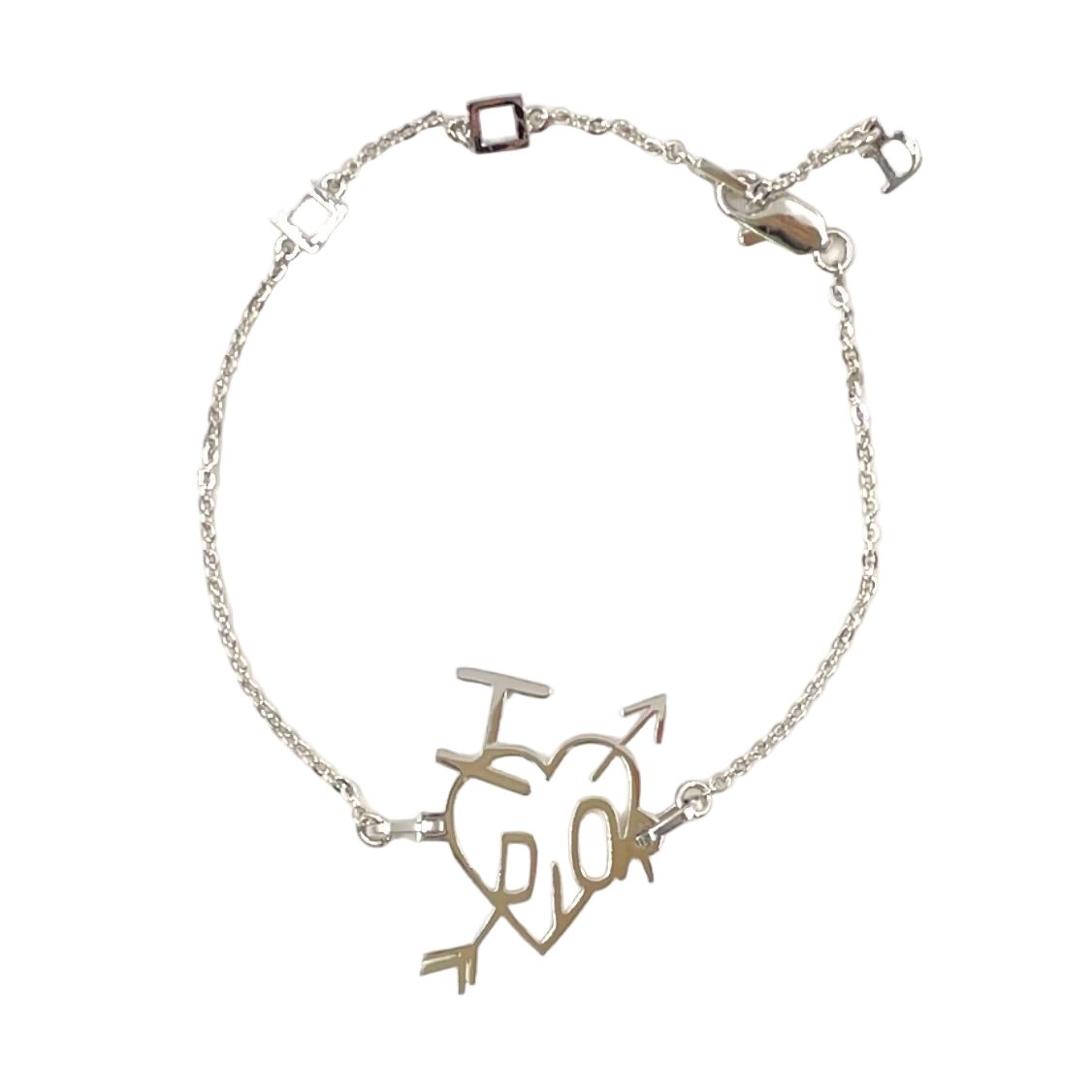 Dior I Love Heart Aro Metal Silver Bracelet Bangle