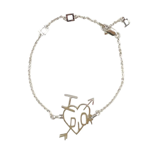 Dior I Love Heart Aro Metal Silver Bracelet Bangle