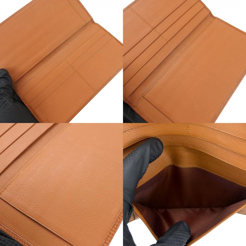 Loewe Wallet Leather Brown Slim Card Case Logo Women Loewe