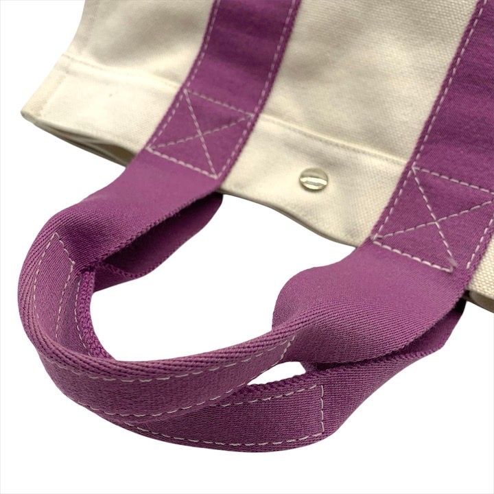Hermes Bora Canvas Hand Tote White Purple