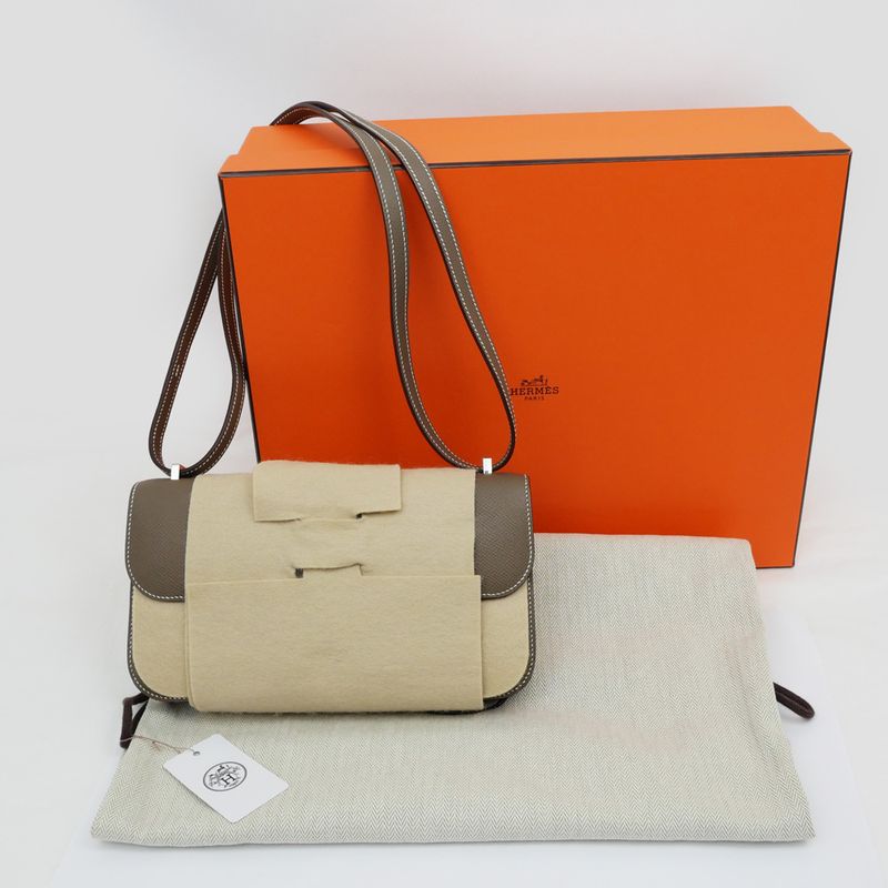 Hermes Constance Elan Miroir Etoupe W Engraved Epson Shoulder Bag Beige