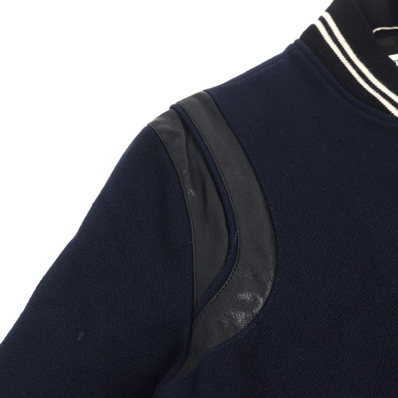 Saint Laurent Paris 354718 Eddie Period Leather Switched Stajan Teddy Jacket