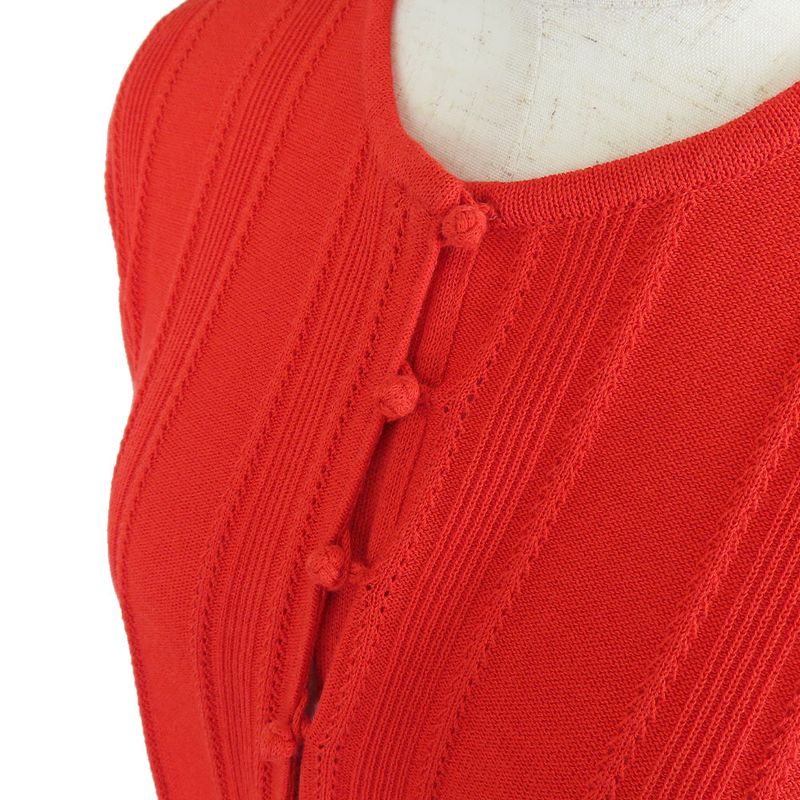 Christian Dior Cardigan M Cotton Rayon Red Knit Apparel Women Christian Dior