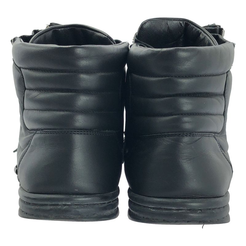 Chanel | Coco Mark Side Zip Leather Lace-up Sneakers | 42 | Black | Men's