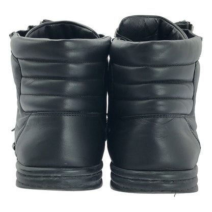 Chanel | Coco Mark Side Zip Leather Lace-up Sneakers | 42 | Black | Men's