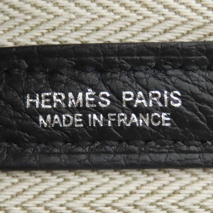 Hermes Tote Bag Garden Party PM Negonda Black Silver Hardware Black Engraved Z