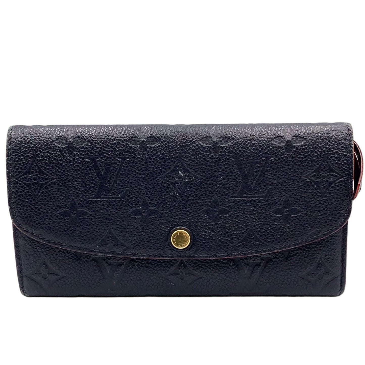 Louis Vuitton Portefeuille Emily Monogram Empreinte Enabled Leather Navy Wallet
