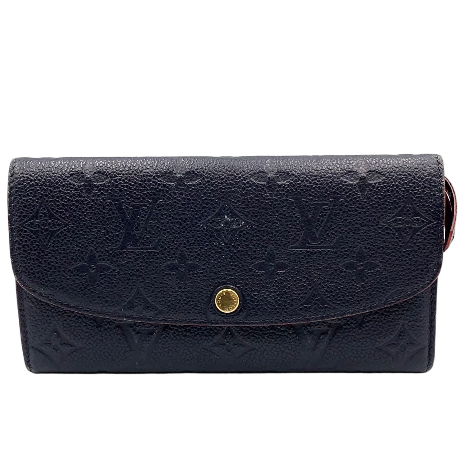 Louis Vuitton Portefeuille Emily Monogram Empreinte Enabled Leather Navy Wallet