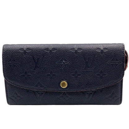 Louis Vuitton Portefeuille Emily Monogram Empreinte Enabled Leather Navy Wallet