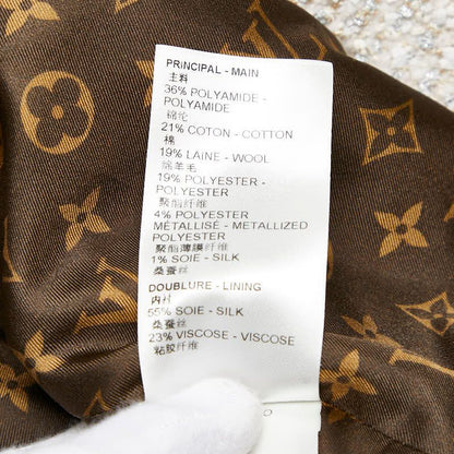 Louis Vuitton 22AW Tweed Jacket Size 36 Ivory Off-white Nylon Cotton Wool