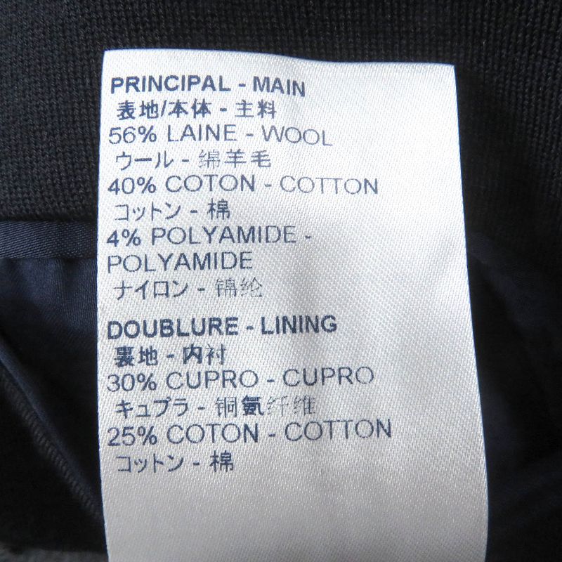 Louis Vuitton 21SS Wool Cotton Monogram Jersey Single Tailored Jacket Navy 46