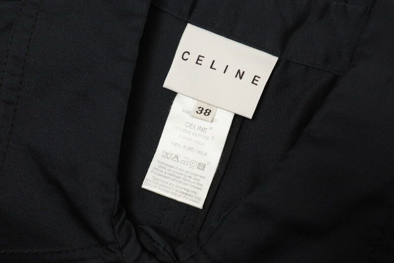 Celine Coat Size 38 All Silk Stencil Collar Coat Long Made In France 20240130