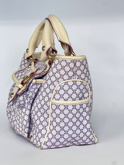 Celine Handbag Macadam Pattern Purple White 33bs140