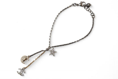 Chanel Bangle Chain Bracelet Chanel CC Coco Mark Star Moon Silver Gold 17B