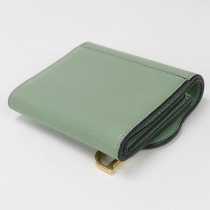 DIOR Lotus Wallet Saddle S5652 CCEH Tri-fold Wallet Leather Women's