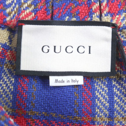 Gucci 20SS 630590 Linen Cotton Checked Embroidered Button Fly Tweed Shorts