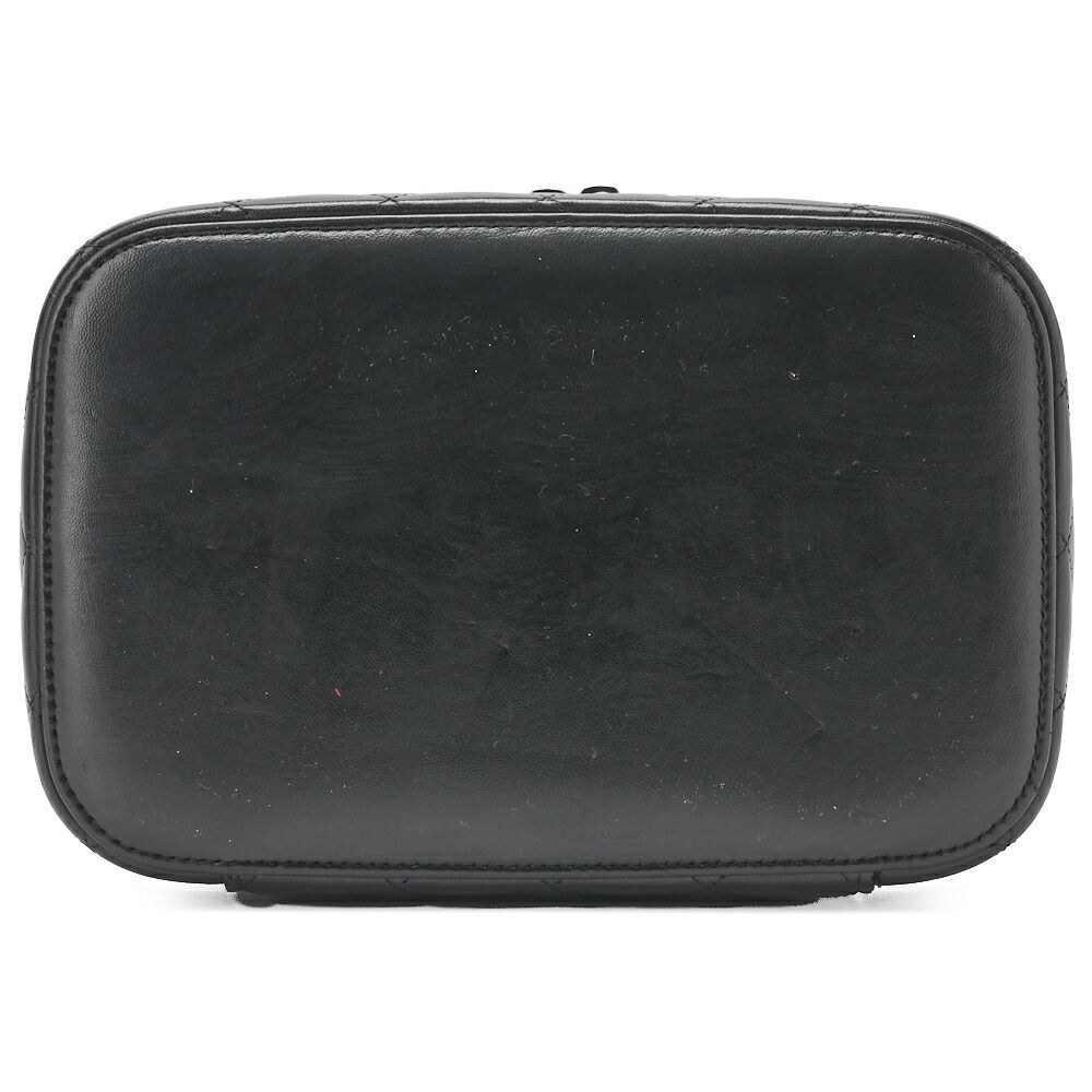 Chanel Matelasse Vanity Handbag Lambskin Black With Silver Hardware Ladies Bag