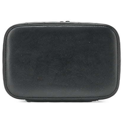 Chanel Matelasse Vanity Handbag Lambskin Black With Silver Hardware Ladies Bag