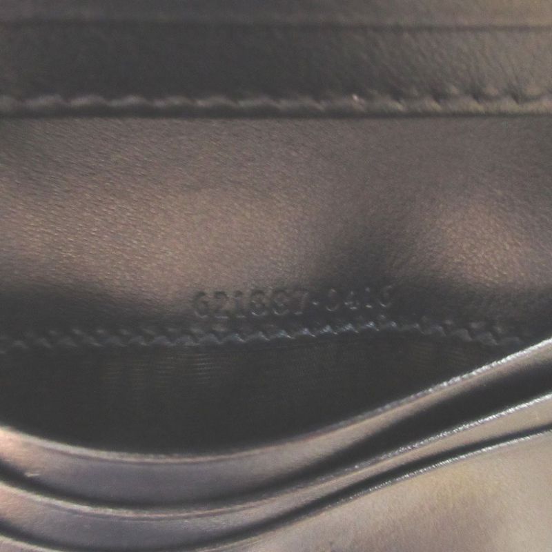 Gucci Horsebit 621887 Compact Wallet Canvas Leather Beige Navy Blue Bifold