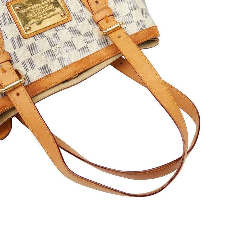 Louis Vuitton Damier Azure Hampstead MM Tote Shoulder Bag N51206 White PVC
