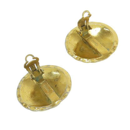 Chanel Matelasse Coco Mark Button Earrings Metal Ladies