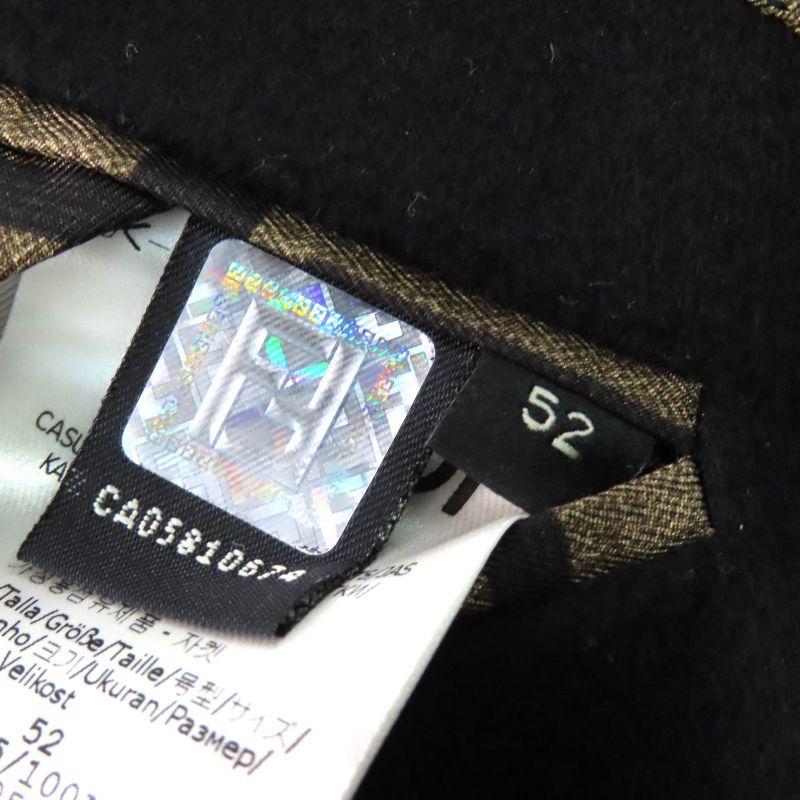 Fendi 2019 Fj0562 100% Cashmere Lining FF Logo And Zucca Pattern Logo Buttons