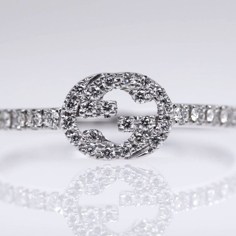 Gucci Interlocking GG Ring No 9 750wg Full Eternity Diamond