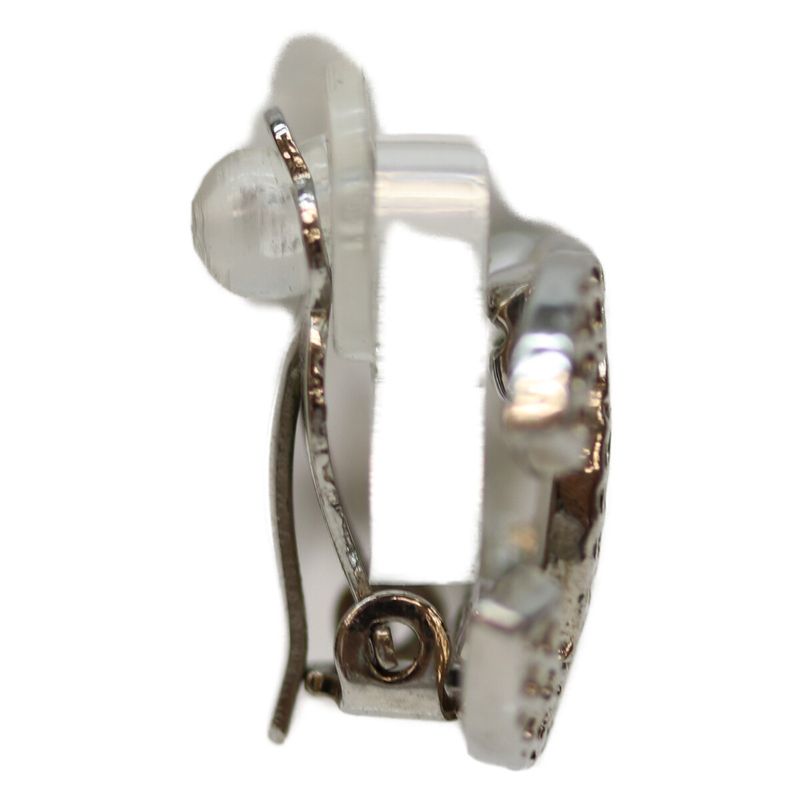 Chanel 00A Silver Coco Mark Lattice Earrings