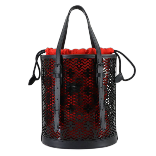 Louis Vuitton Monogram Lace Bucket PM Tote Leather Black