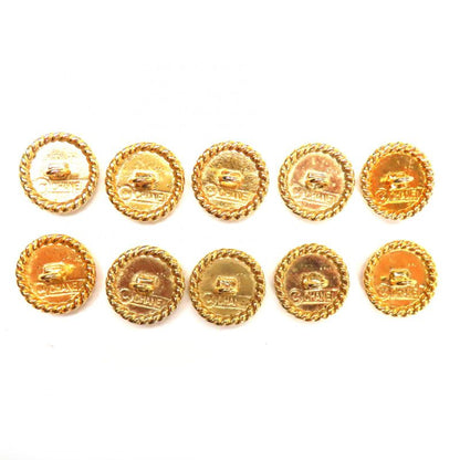 CHANEL Vintage Back Logo Clover Buttons Set Of 10 Metal Buttons Button Set