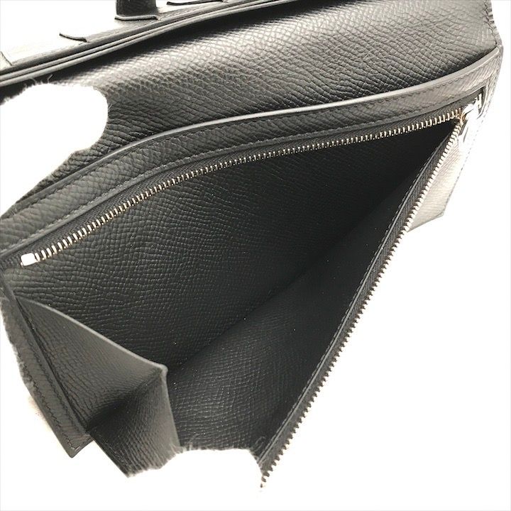 Hermes Bearn Souffle Veau Epsom Monochrome Bifold Wallet Black