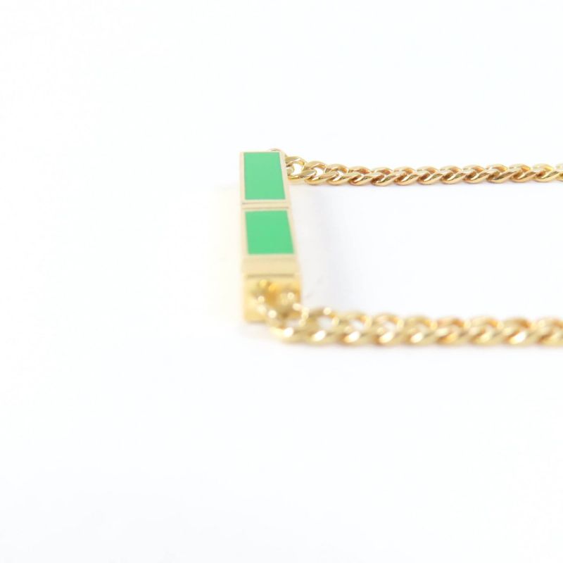 Bottega Veneta Ag925 Accessory Necklace Gold Green With Box And