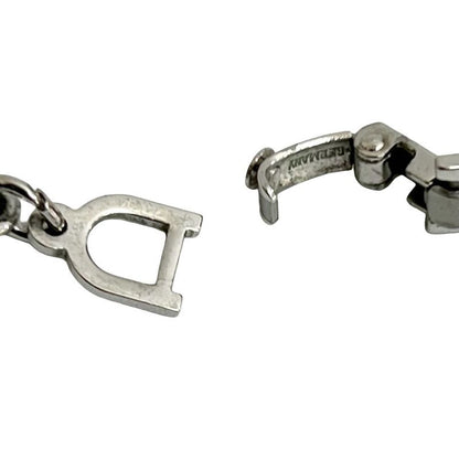Christian Dior Chain Long Necklace Pendant Accessory Silver 2036