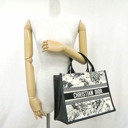 Dior Book Tote Medium M1324cetw White Black Embroidery Constellation