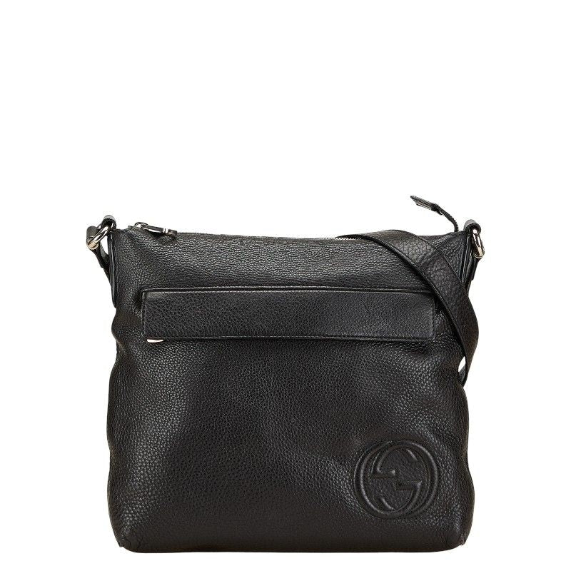 Gucci Interlocking G Crossbody Shoulder Bag 322059 Black Leather Women's Gucci