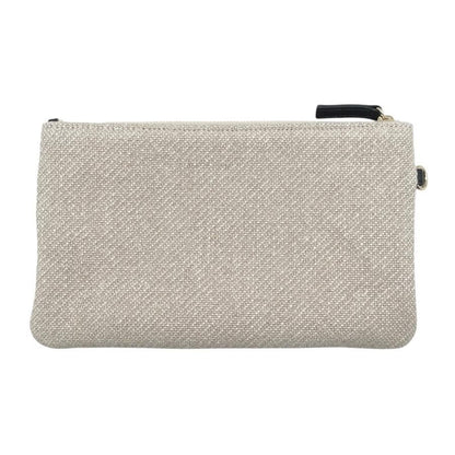 Chanel Tote Bag Deauville MM A67001 Canvas Chain Logo Beige Black Gold Hardware