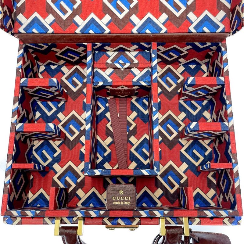 Gucci 662474 Poker Set with Box Geometric G Red 353359