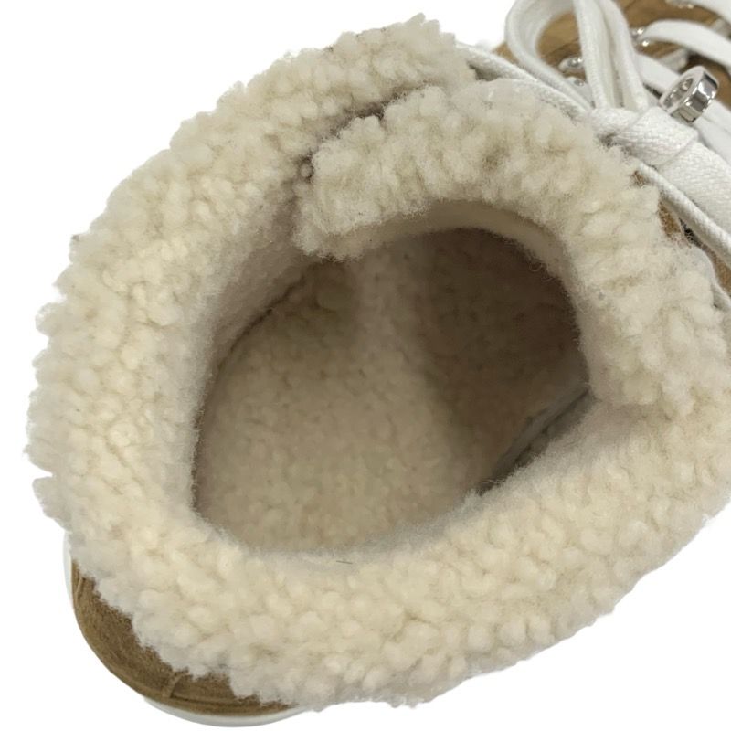 Hermes Daydream Sneakers Shoes Suede Shearling Brown Silver High Cut Sneakers