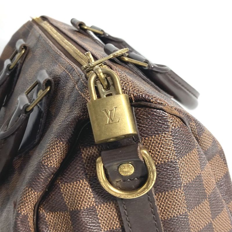Louis Vuitton Handbag Speedy Bandoliere 25 N41368 Damier Canvas Ebène Brown