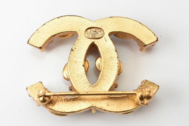 Chanel Brooch Chanel Pin Brooch Coco Mark Gripoa Color Stone Gold