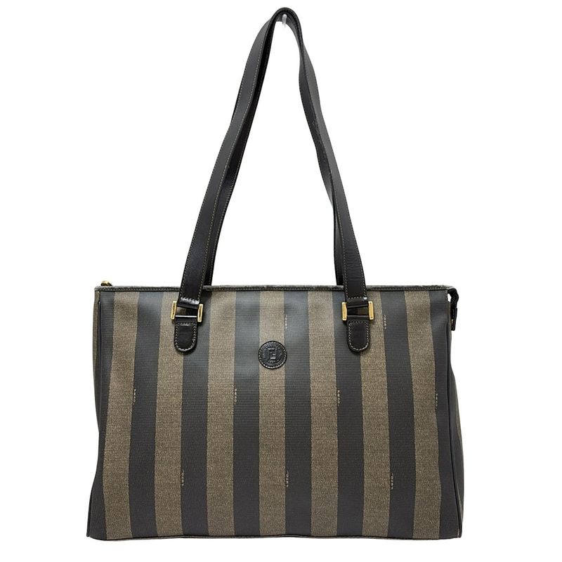 Fendi Shoulder Bag Pecan Black And Light Brown Leather