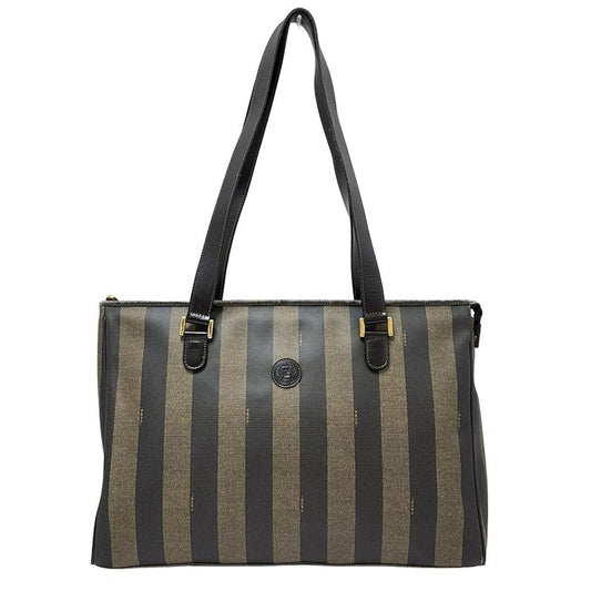 Fendi Shoulder Bag Pecan Black And Light Brown Leather